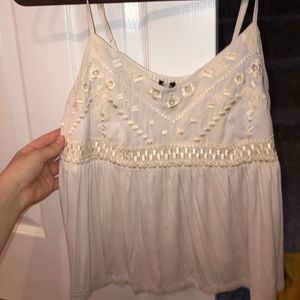 American Eagle Outfitters Embroidered Tank Top
